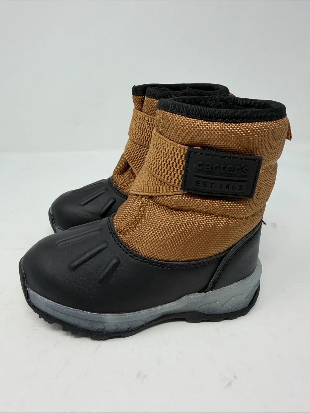 Carter's Toddler Light Up Brown and Black Toddler Winter Snow Boots